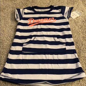 NWT chatter dress blue and white stripped size 4-5